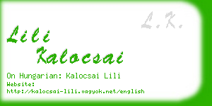 lili kalocsai business card